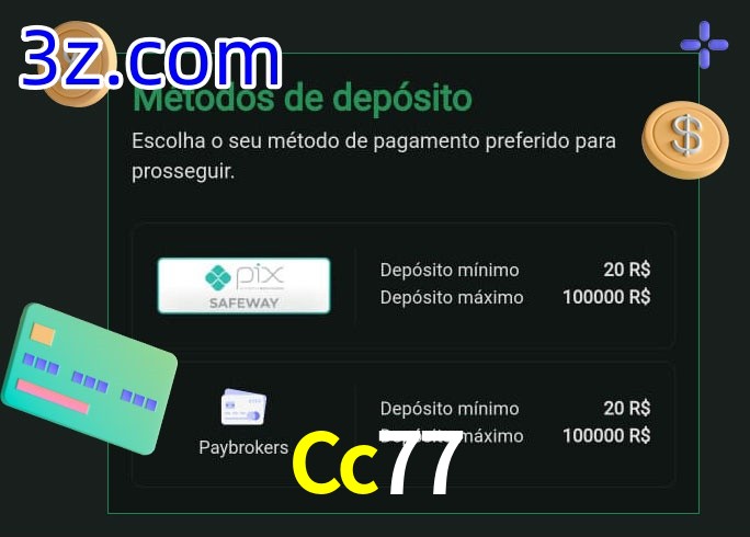 O cassino Cc77 oferece uma grande variedade de métodos de pagamento